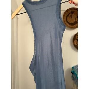 Women's M Navy Blue Mesh Maxi Dress